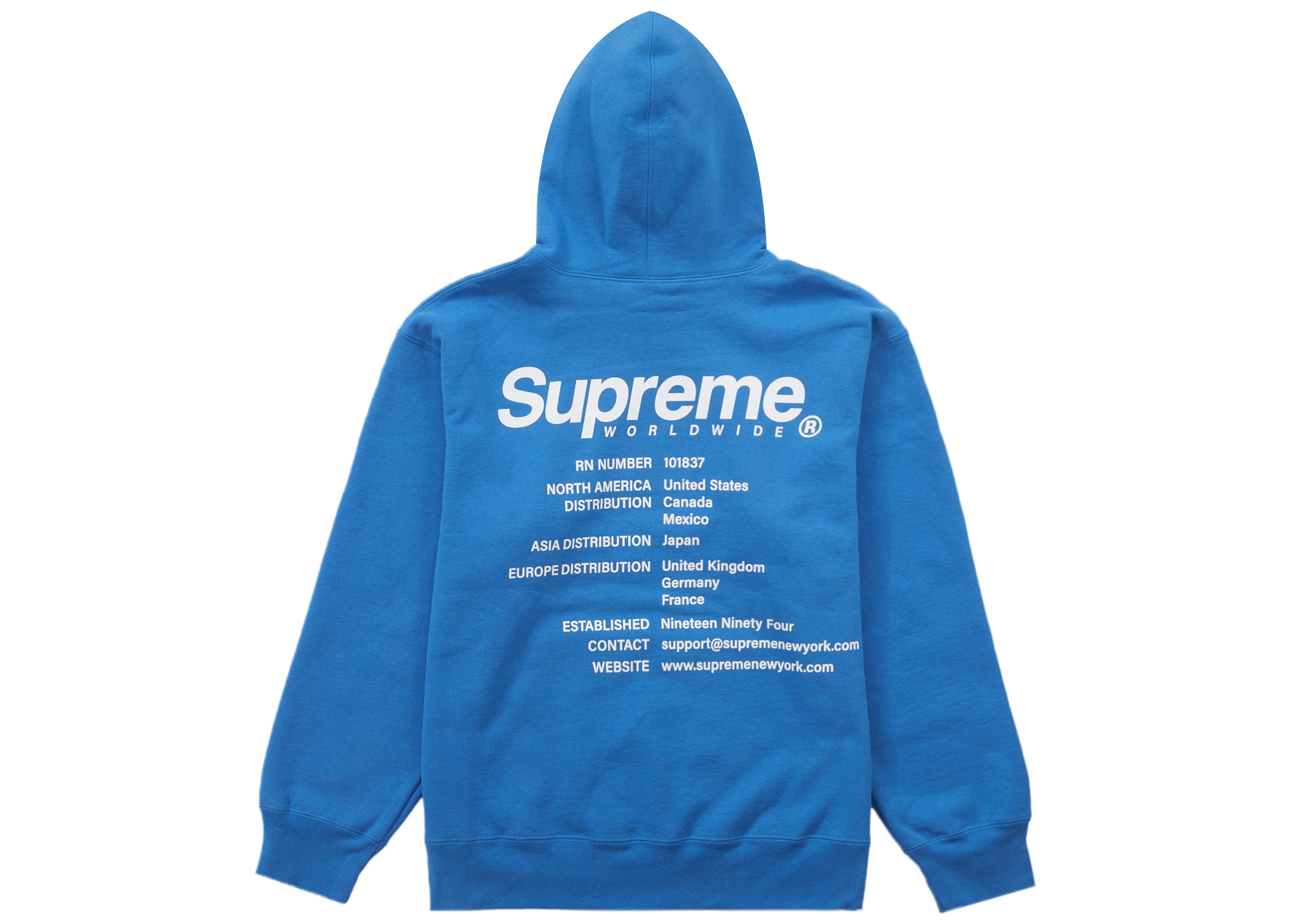 Supreme Worldwide Hooded Sweatshirt Blue Men's - SS23 - US