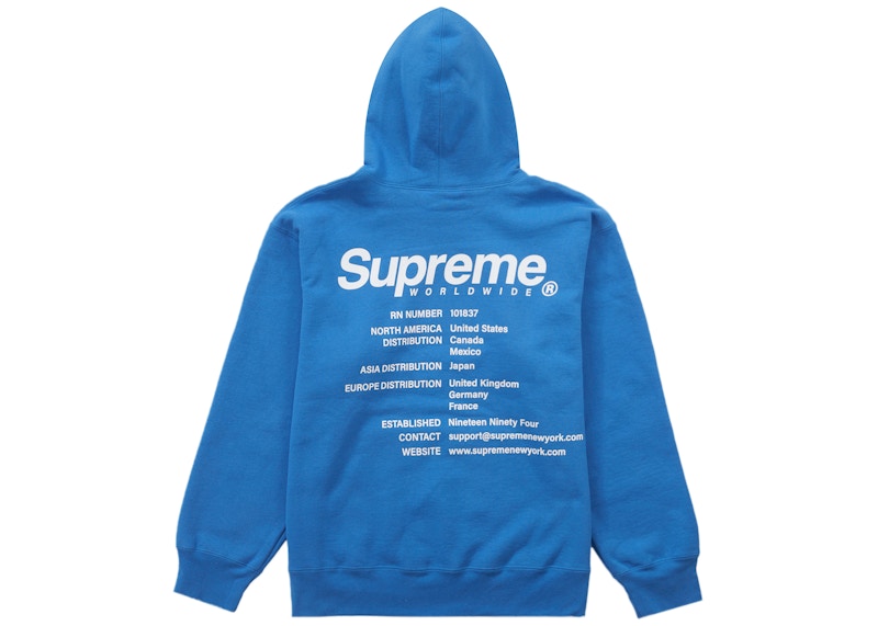 Supreme Worldwide Hooded Sweatshirt Blueメンズ