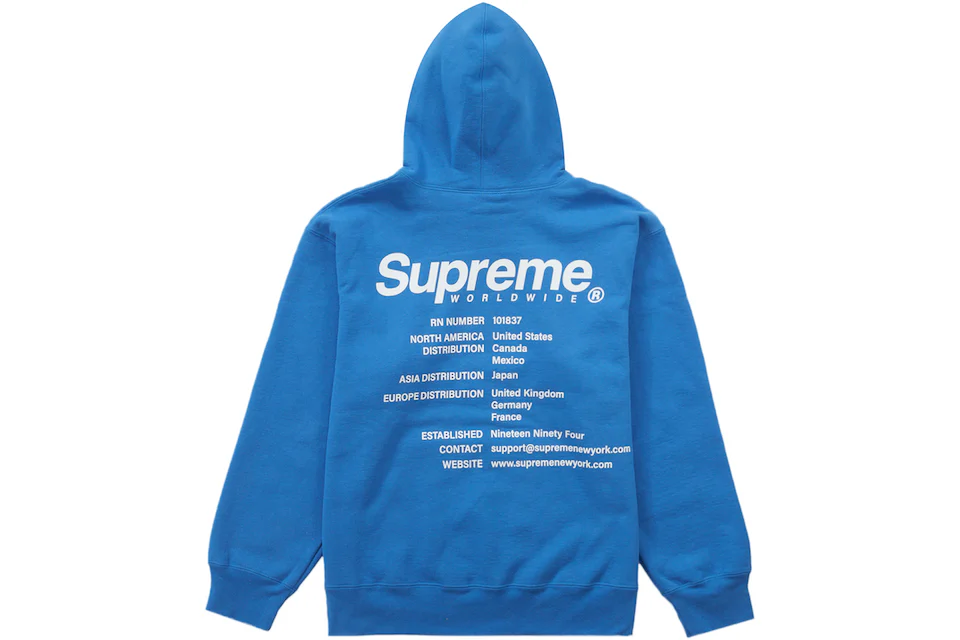 Supreme Worldwide Hooded Sweatshirt Blue - SS23 Men's - US