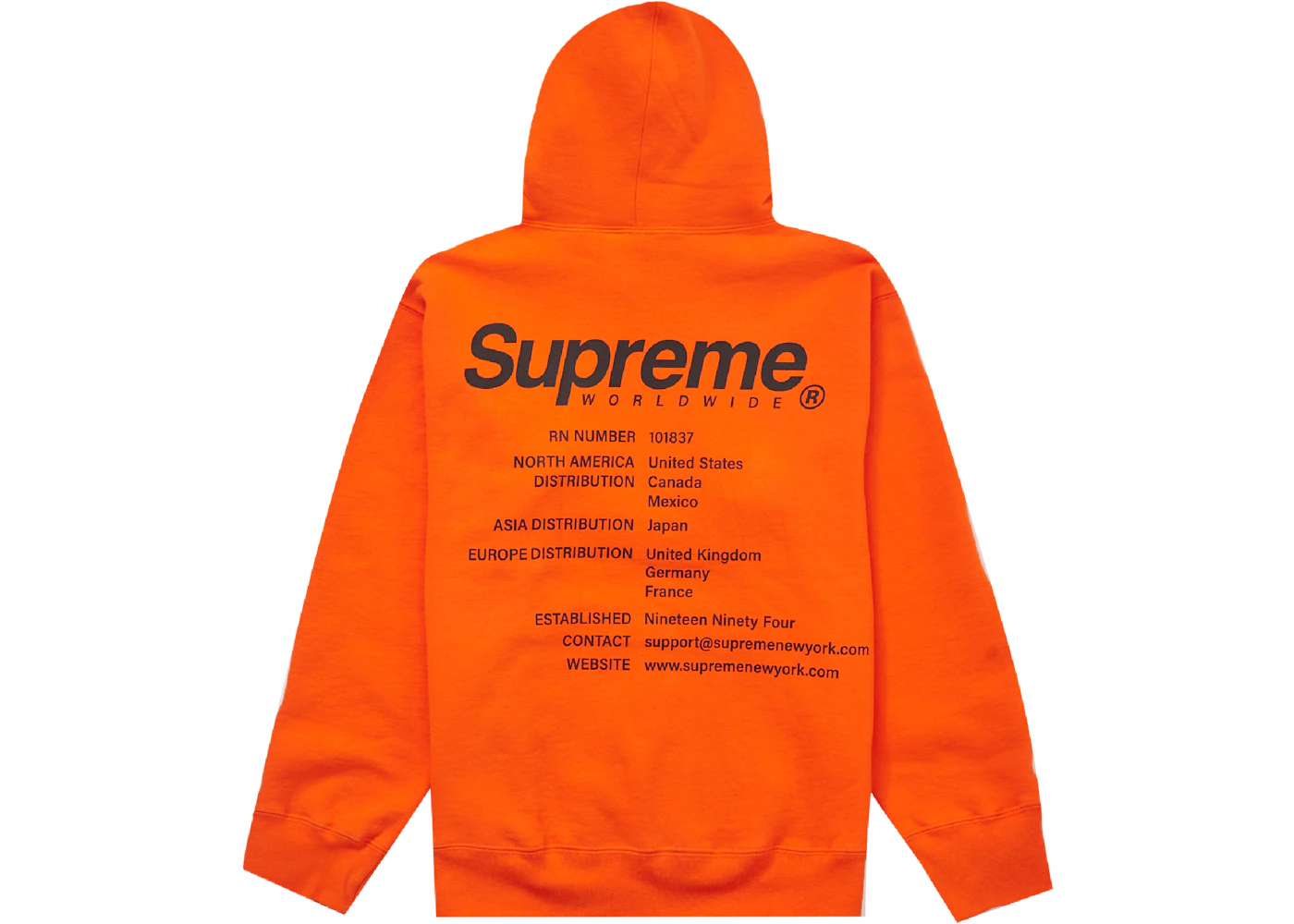 Supreme orange hoodie Clearance
