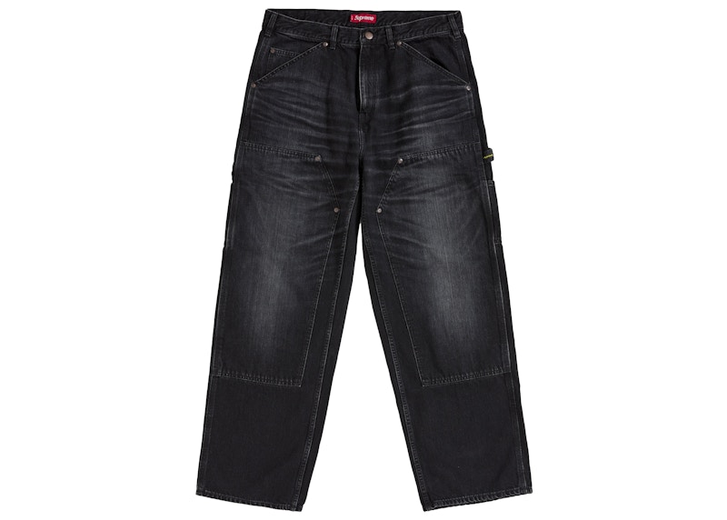 Supreme Worn Double Knee Denim Painter Jean Washed Black メンズ