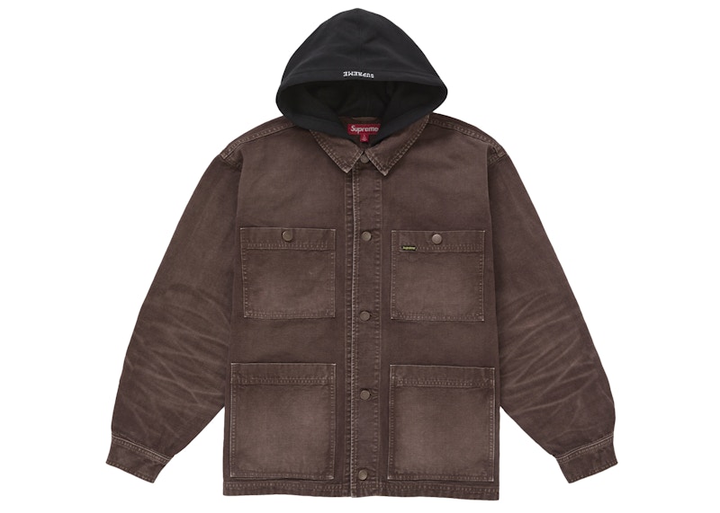 Supreme Worn Hooded Chore Coat Brown Men's - SS25 - GB