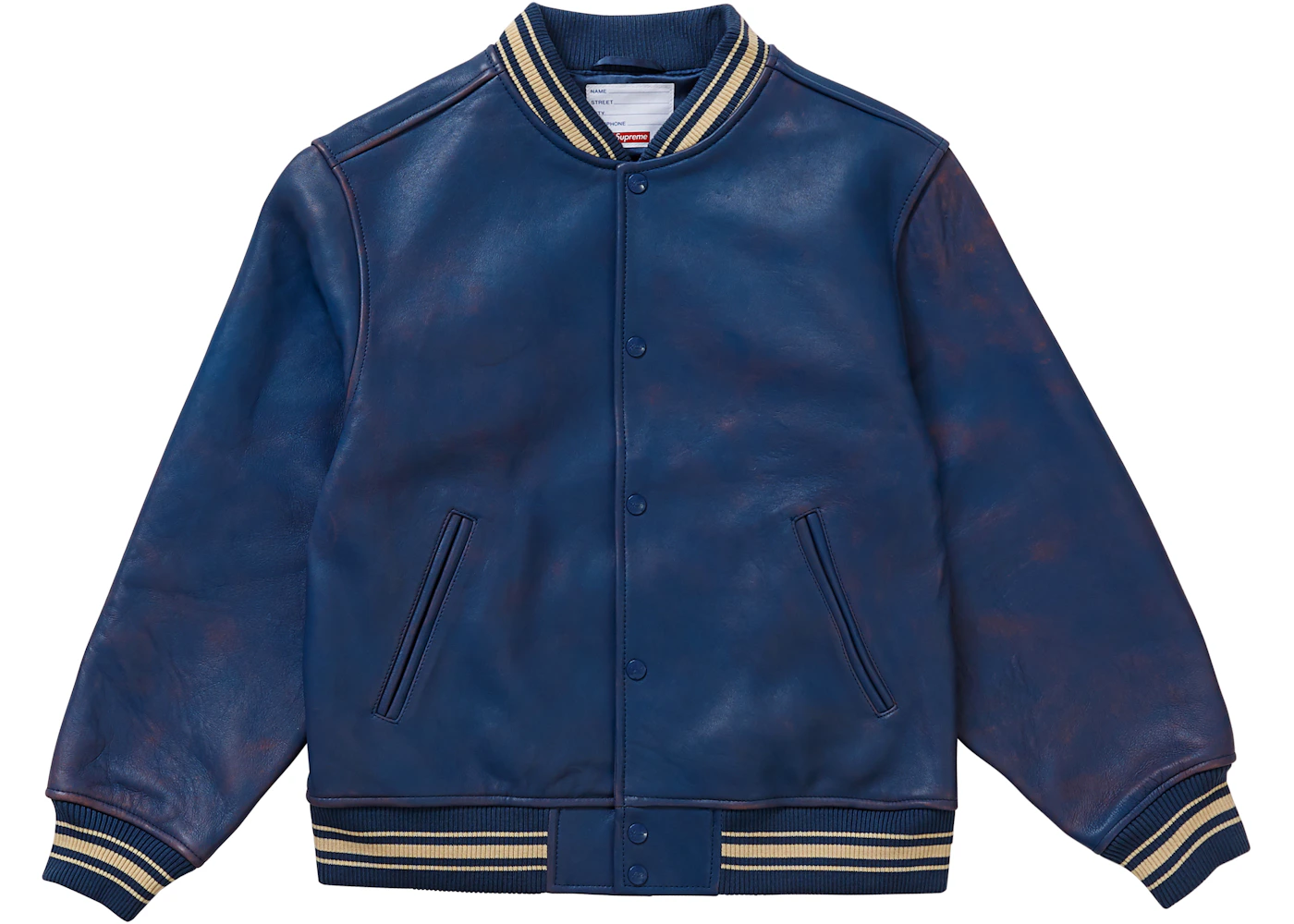 Blue supreme varsity jacket Clearance