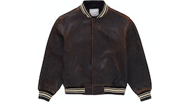 multi patches mixed leather varsity