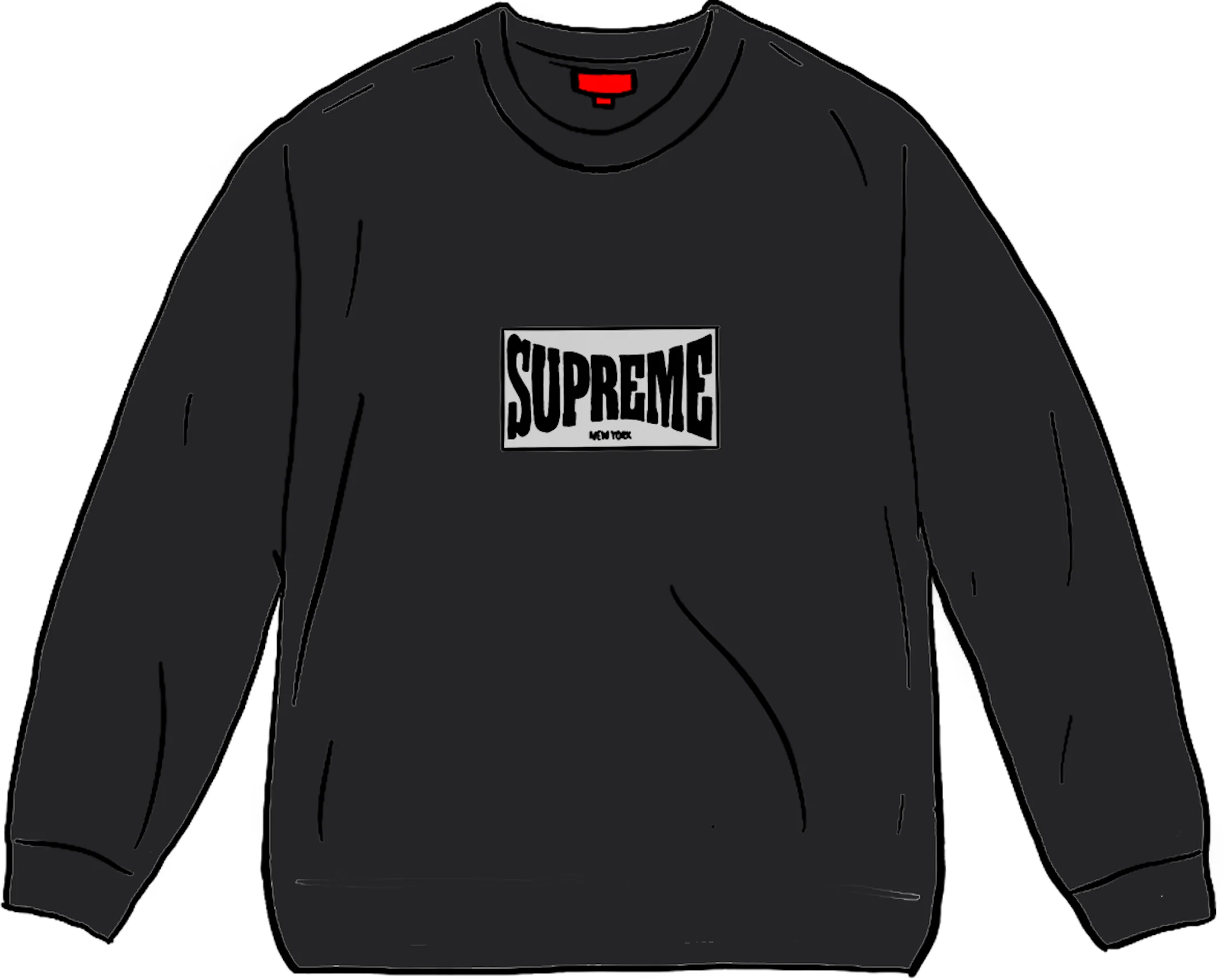 Supreme Woven Label L/S Top Black