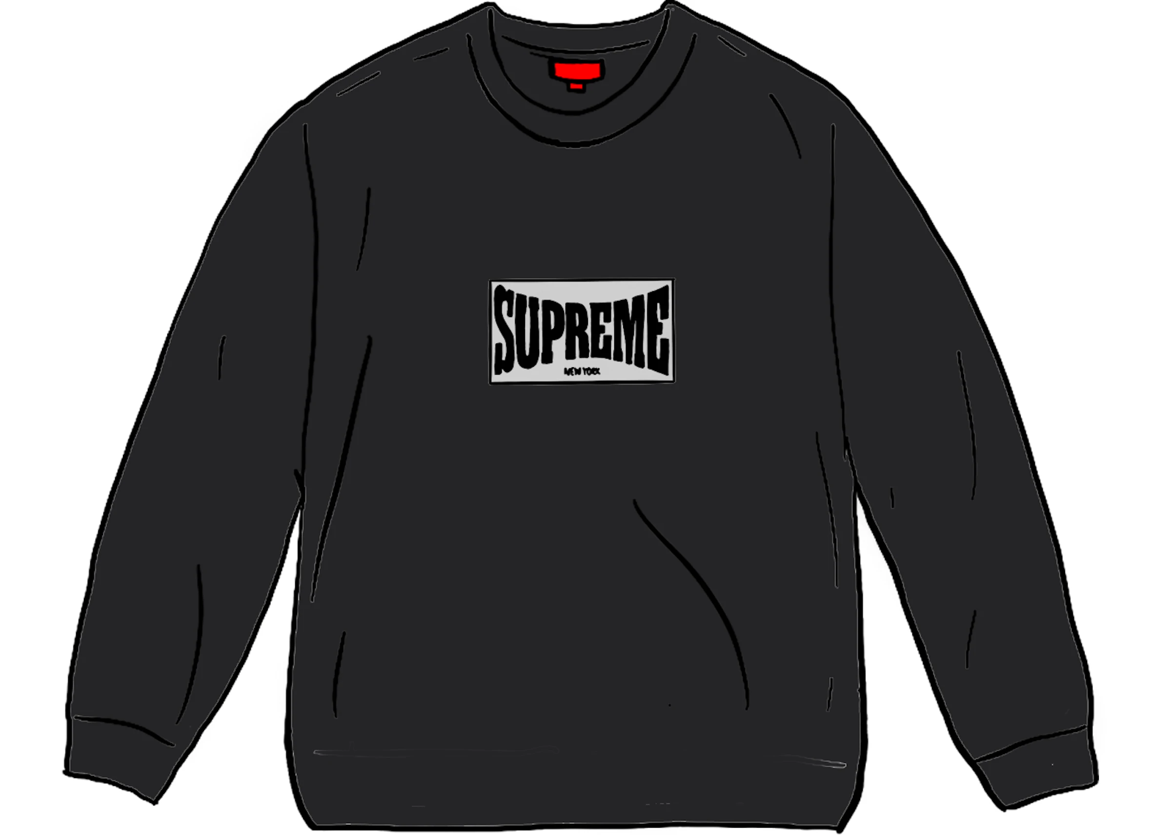 Supreme Woven Label L/S Top Black