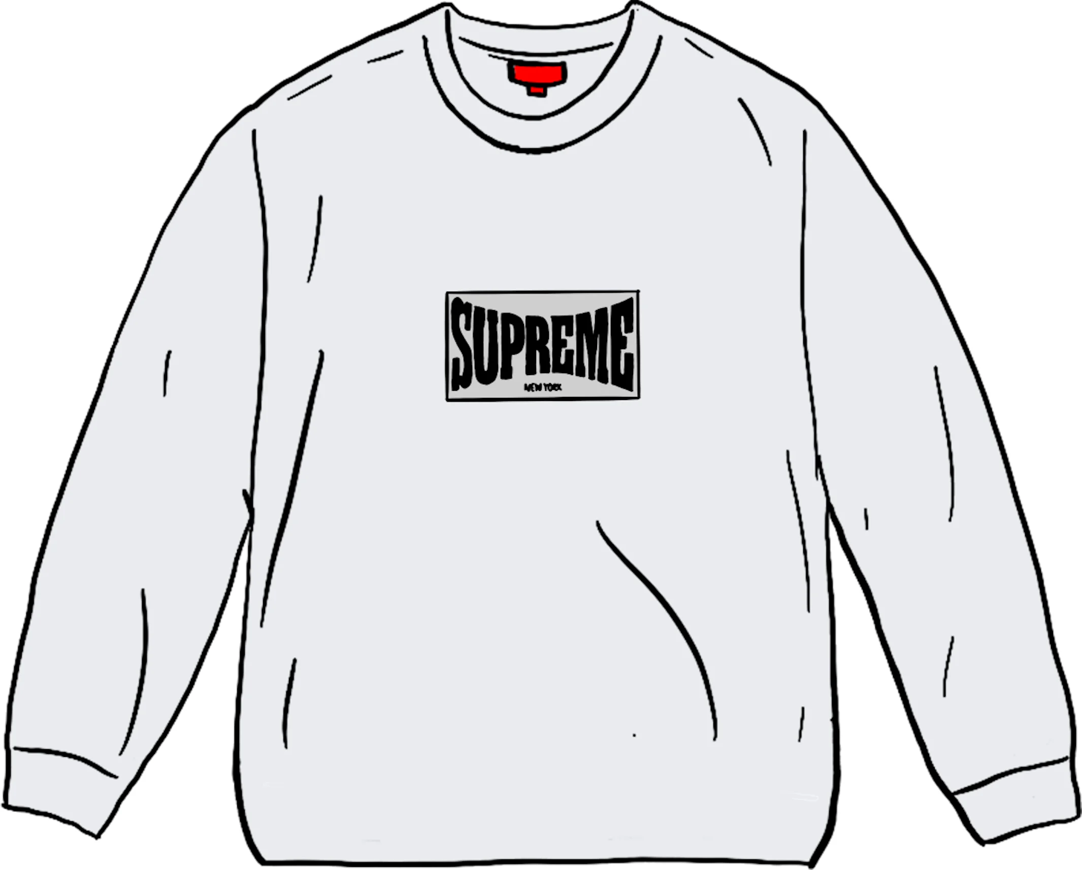 Supreme Woven Label L/S Top White