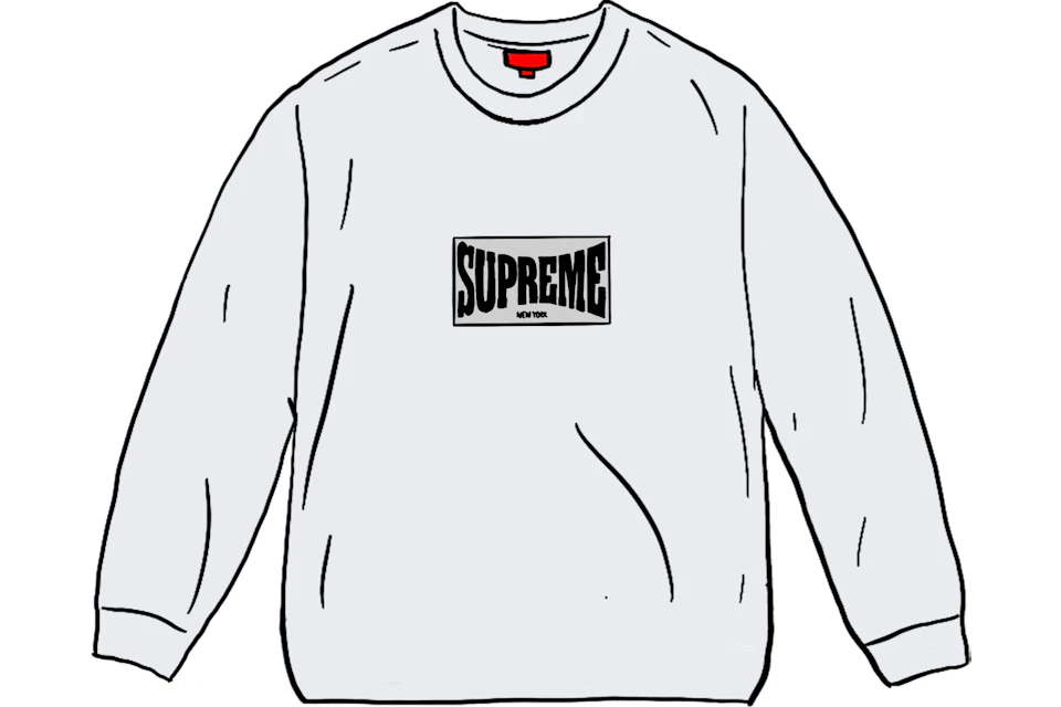 Supreme Woven Label L/S Top White