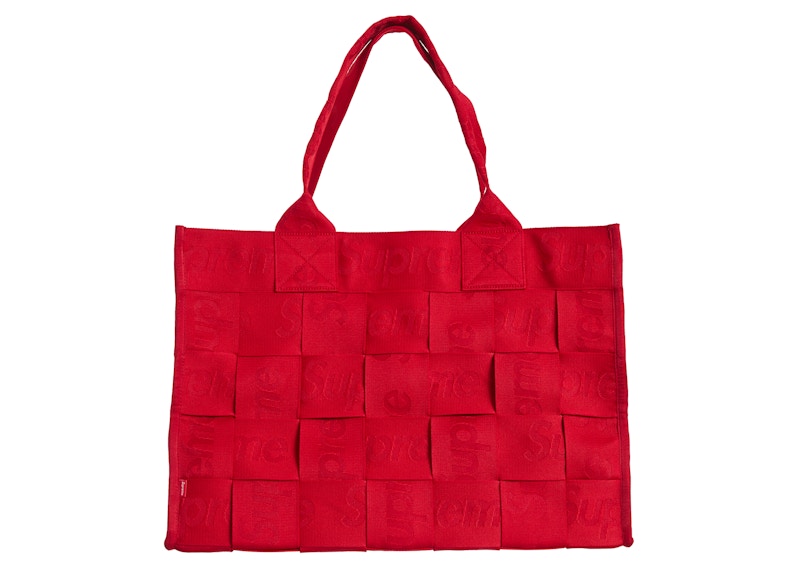 高級 Supreme Woven Large Tote Bag RED agapeeurope.org