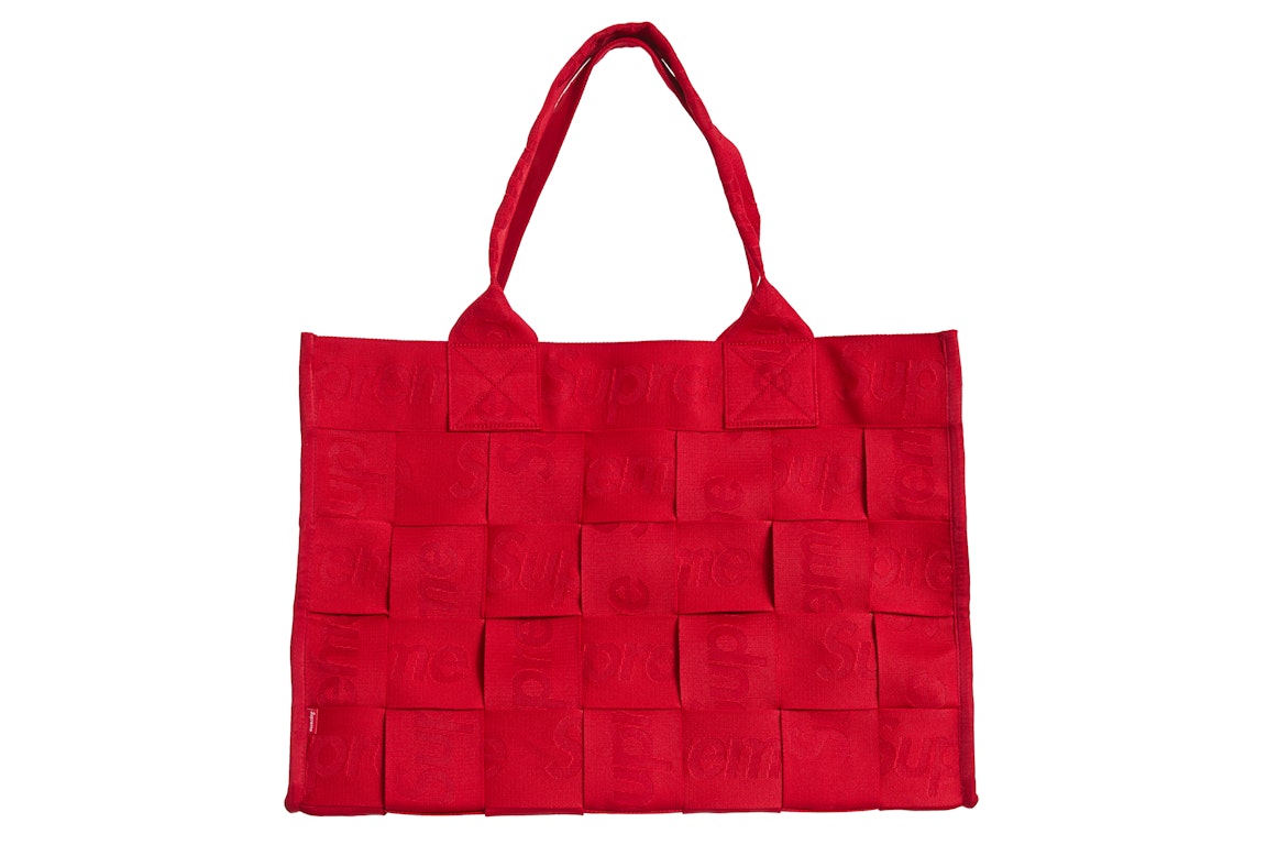 Pre-owned Supreme Woven Large Tote Bag Red