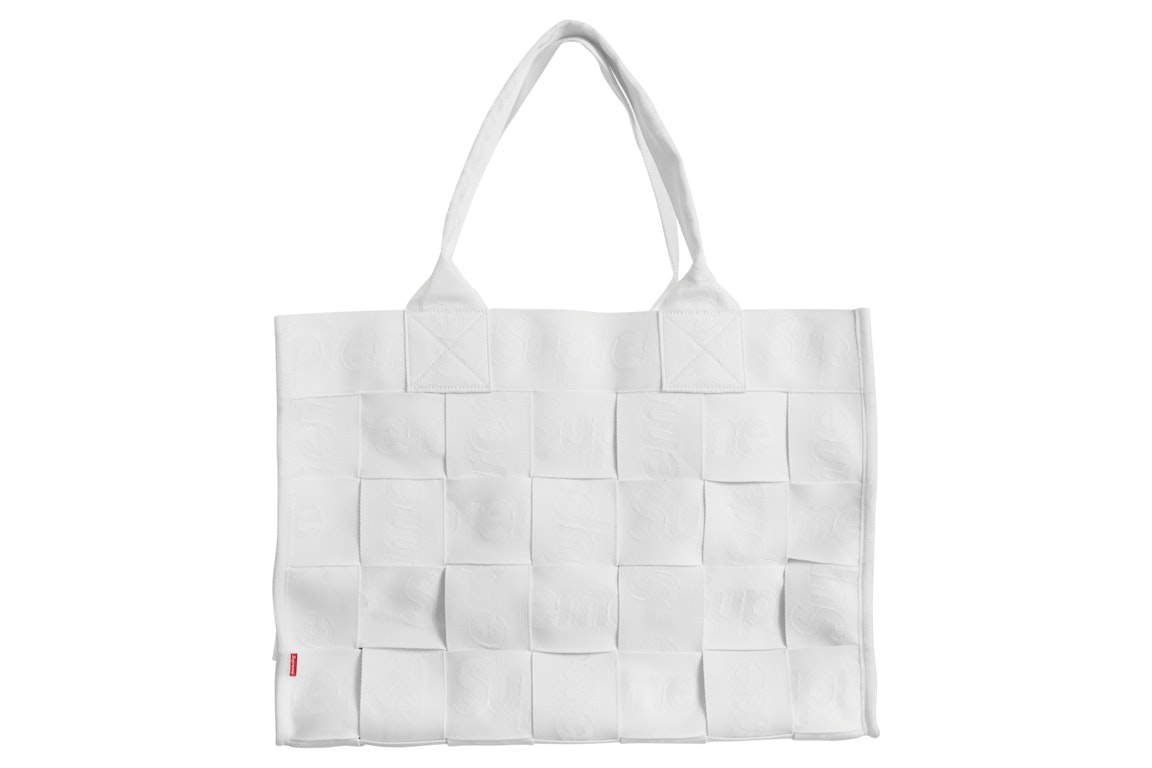 Pre-owned Supreme Woven Large Tote Bag White