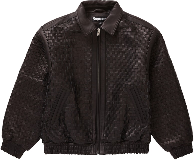 Supreme Worn Leather Varsity Jacket