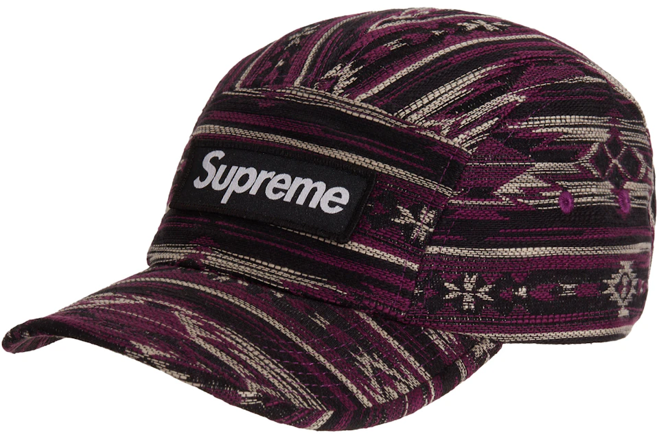 Supreme Woven Pattern Camp Cap Purple - FW22 - JP