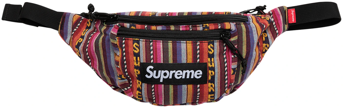 Supreme Woven Stripe Waist Bag Black - SS20 - US