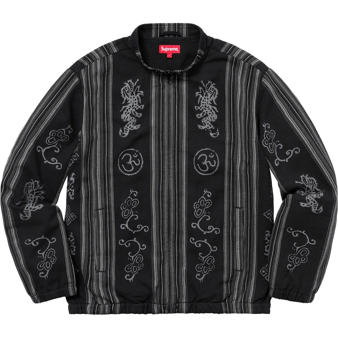 Supreme Woven Striped Batik Jacket Black