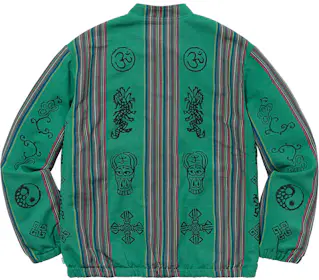Supreme Woven Striped Batik Jacket Green - SS18 - MX
