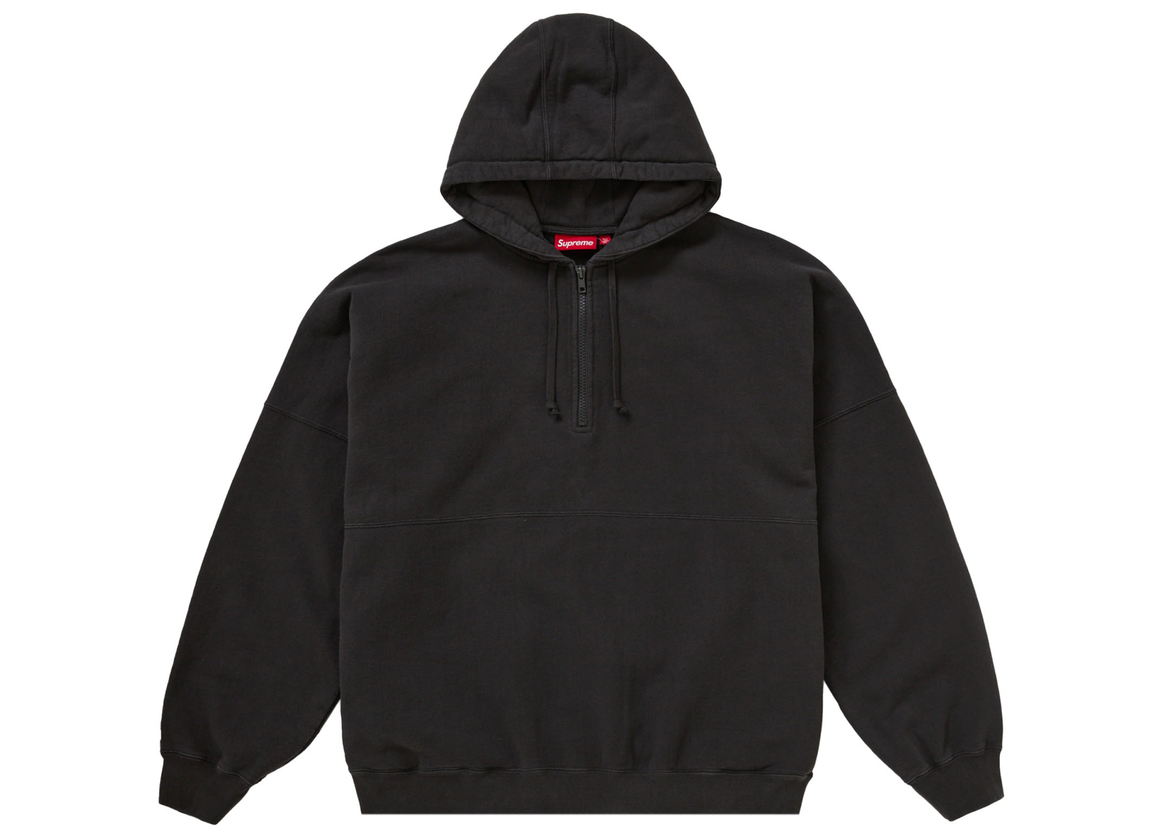 Supreme Wrapped Half Zip Hooded Sweatshirt Washed Black