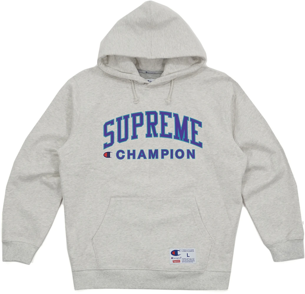 Supreme X Champion Hooded Sweatshirt Ash Grey メンズ - SS17 - JP