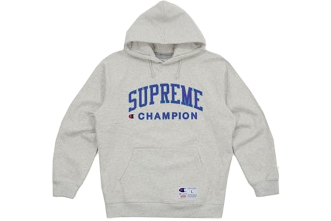 Supreme X Champion Hooded Sweatshirt Ash Grey Men's - SS17 - US Supreme X Champion Hooded Sweatshirt Ash Grey Men's - SS17 - US