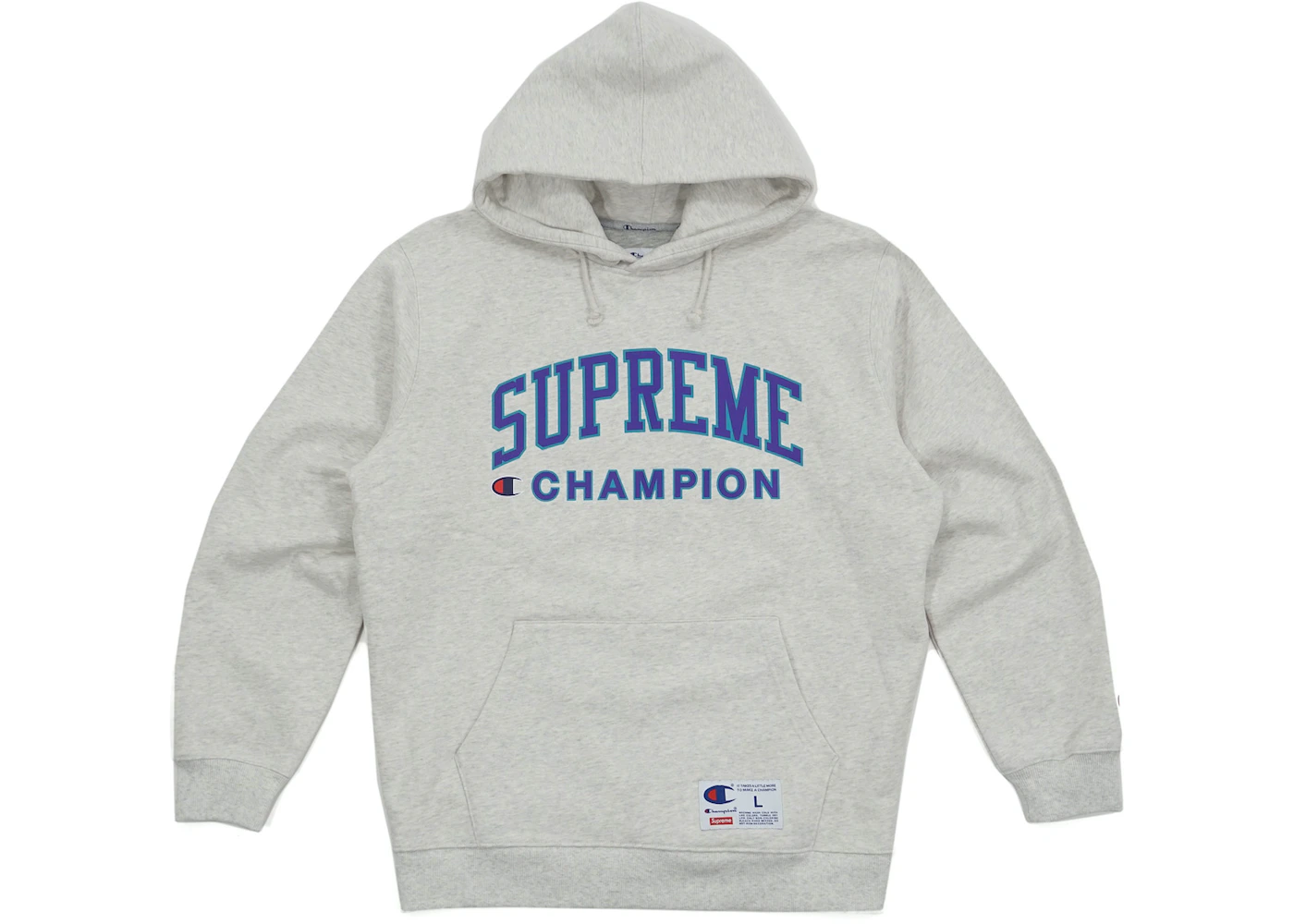 Supreme X Champion Hooded Sweatshirt Ash Grey - SS17 Men's - US