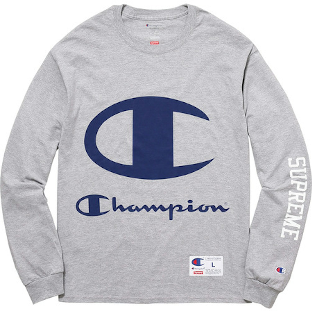 Supreme X Champion LS Grey SS17