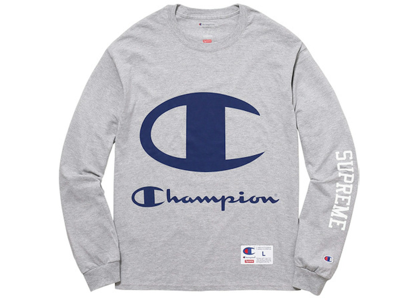 Supreme X Champion Ls Tee Grey Ss17