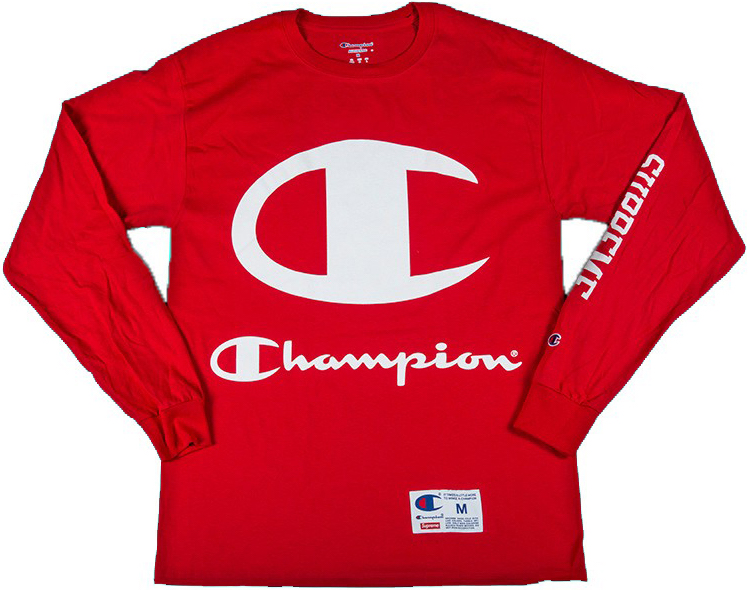 Supreme X Champion LS Tee Red - SS17 Men's - US
