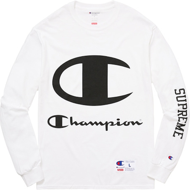 Supreme X Champion LS Tee White - SS17 Men's - GB