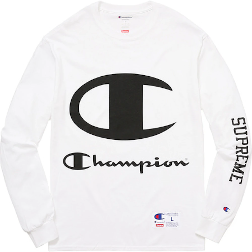 Supreme X Champion LS Tee White - SS17 -