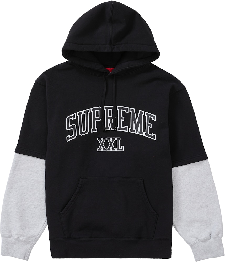 Supreme trademark hooded sweatshirt black Clearance