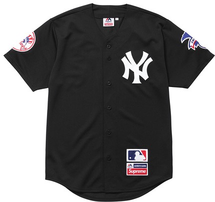 Supreme Yankees Baseball Jersey Black - SS15 - US