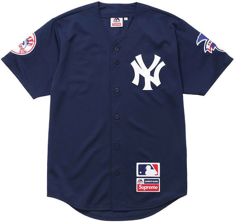 Supreme Yankees Baseball Jersey Navy