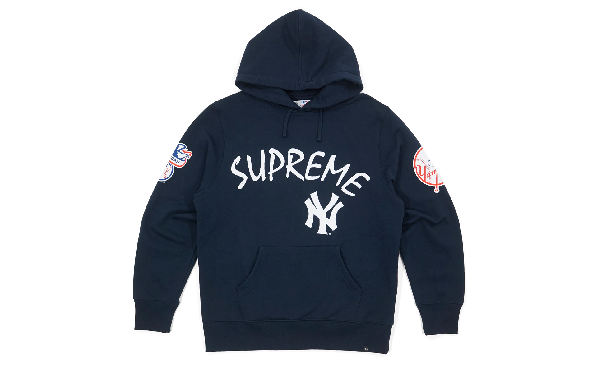 Supreme Yankees Hooded Sweatshirt Navy