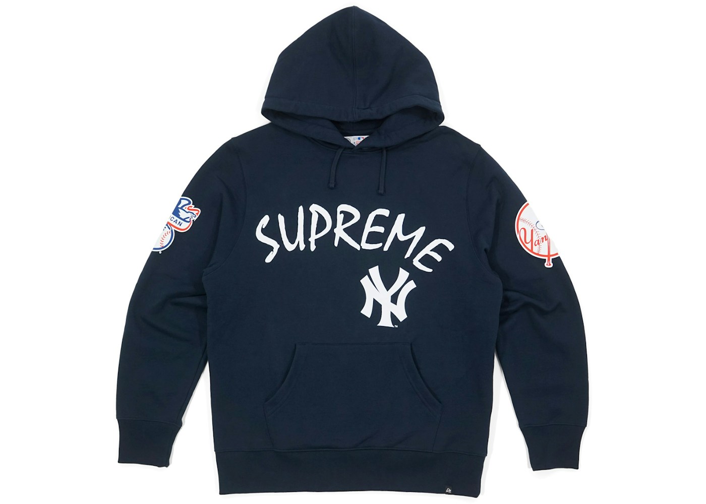 Supreme Yankees Hooded Sweatshirt Navy - SS15