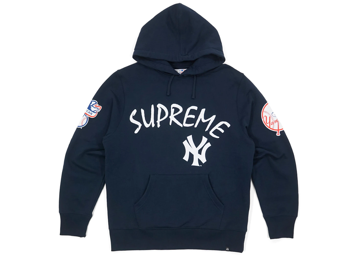 Supreme Yankees Hooded Sweatshirt Navy Men's - SS15 - US