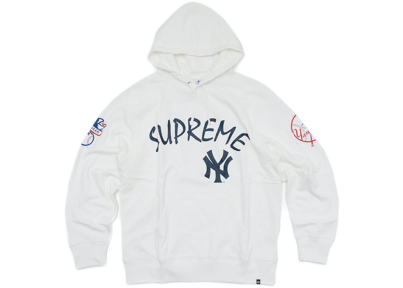 Supreme Yankees Hooded Sweatshirt White - SS15