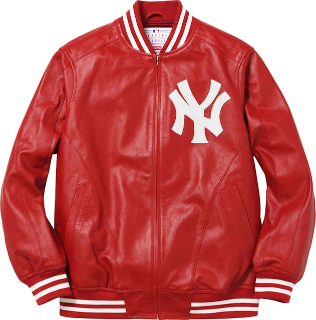 Supreme New York Yankees Kanji Leather Varsity Jacket BlackSupreme