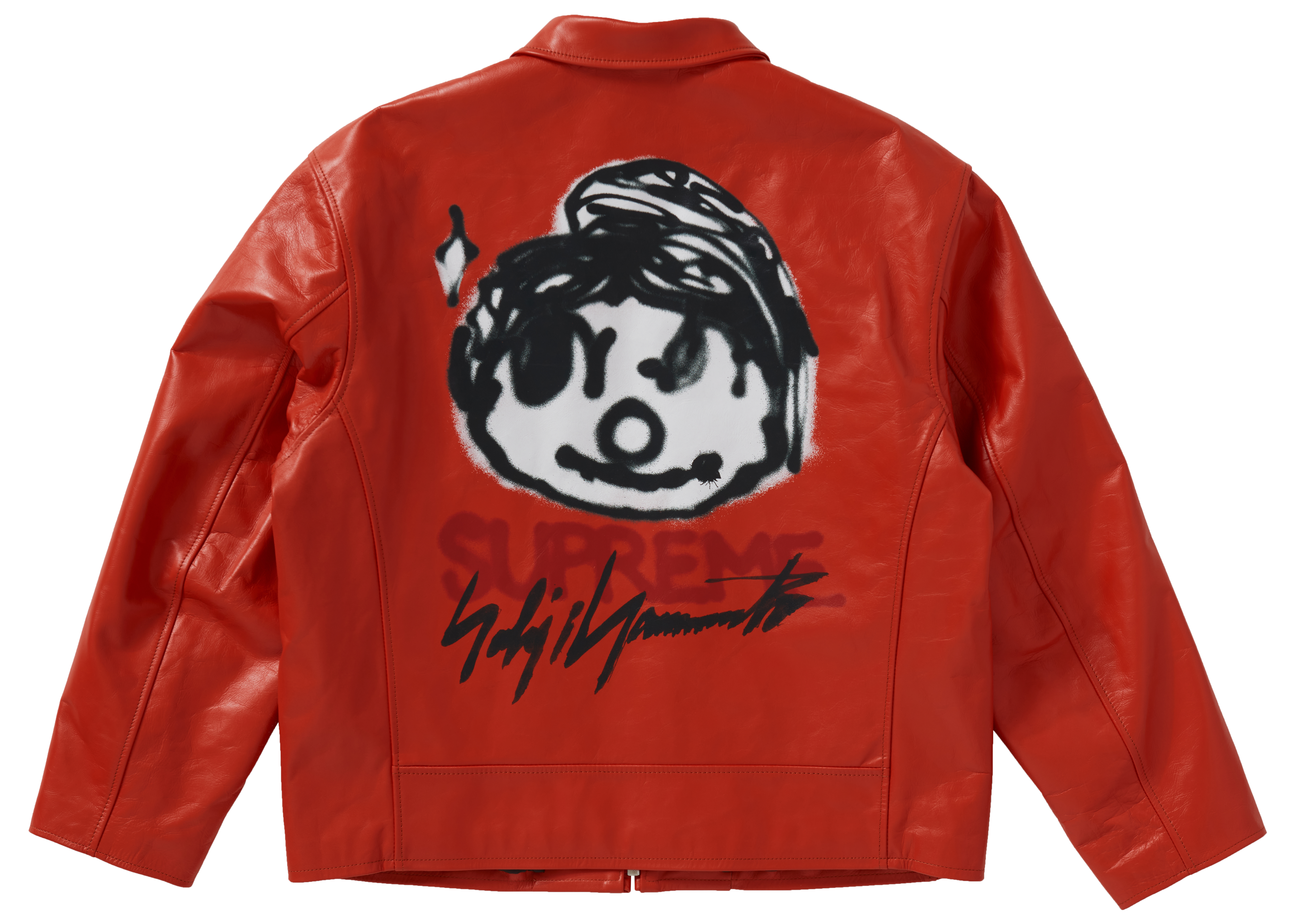 Buy Mens Scarface Leather Bomber Jacket the Supreme Black & Red