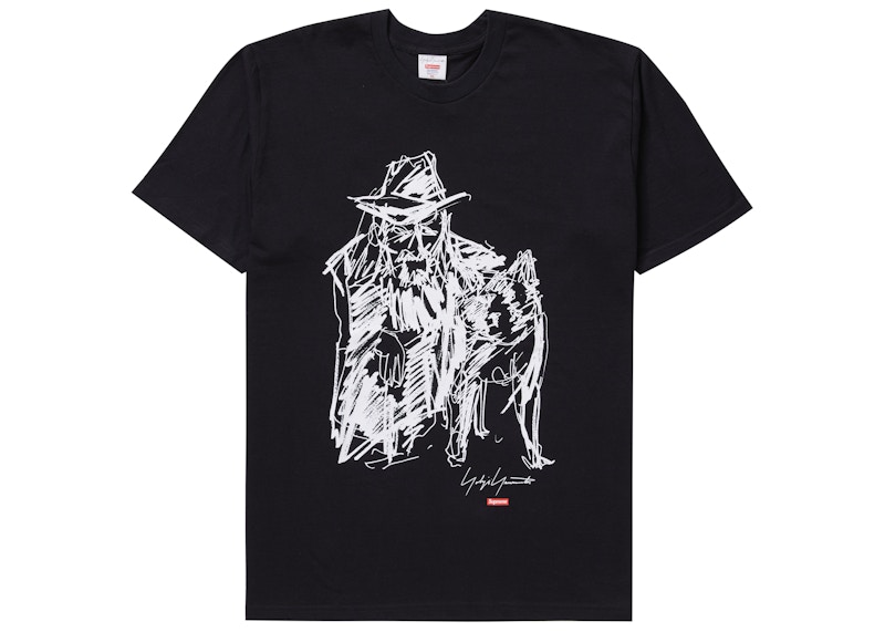 Supreme Yohji Yamamoto Scribble Portrait Tee Black Men's - FW20 