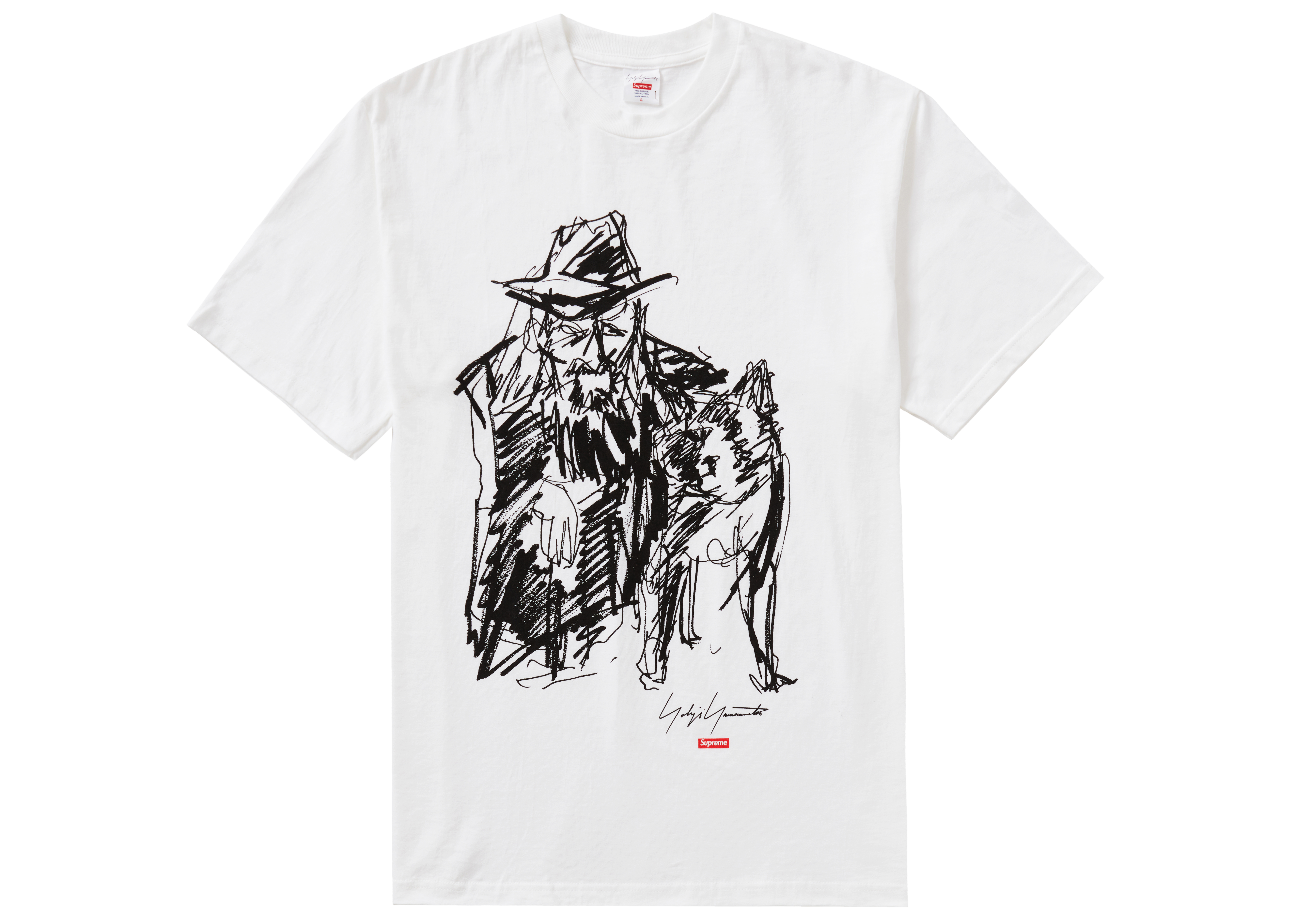 Supreme Yohji Yamamoto Scribble Portrait Tee White Men's - FW20 - US