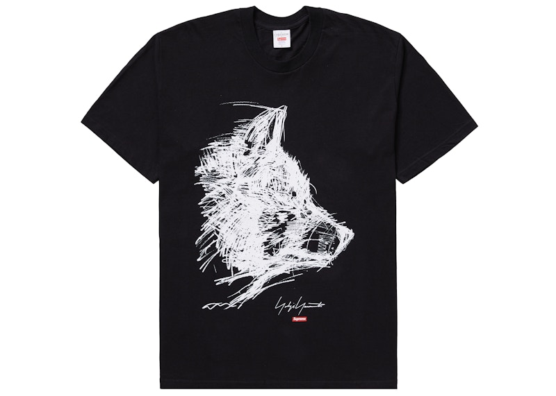 supreme yohji yamamoto scribble wolf tee-