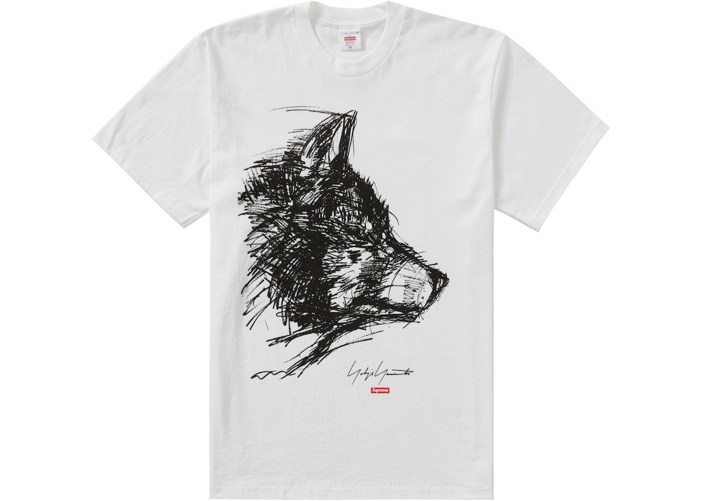 Supreme Yohji Yamamoto Scribble Wolf Tee White - FW20