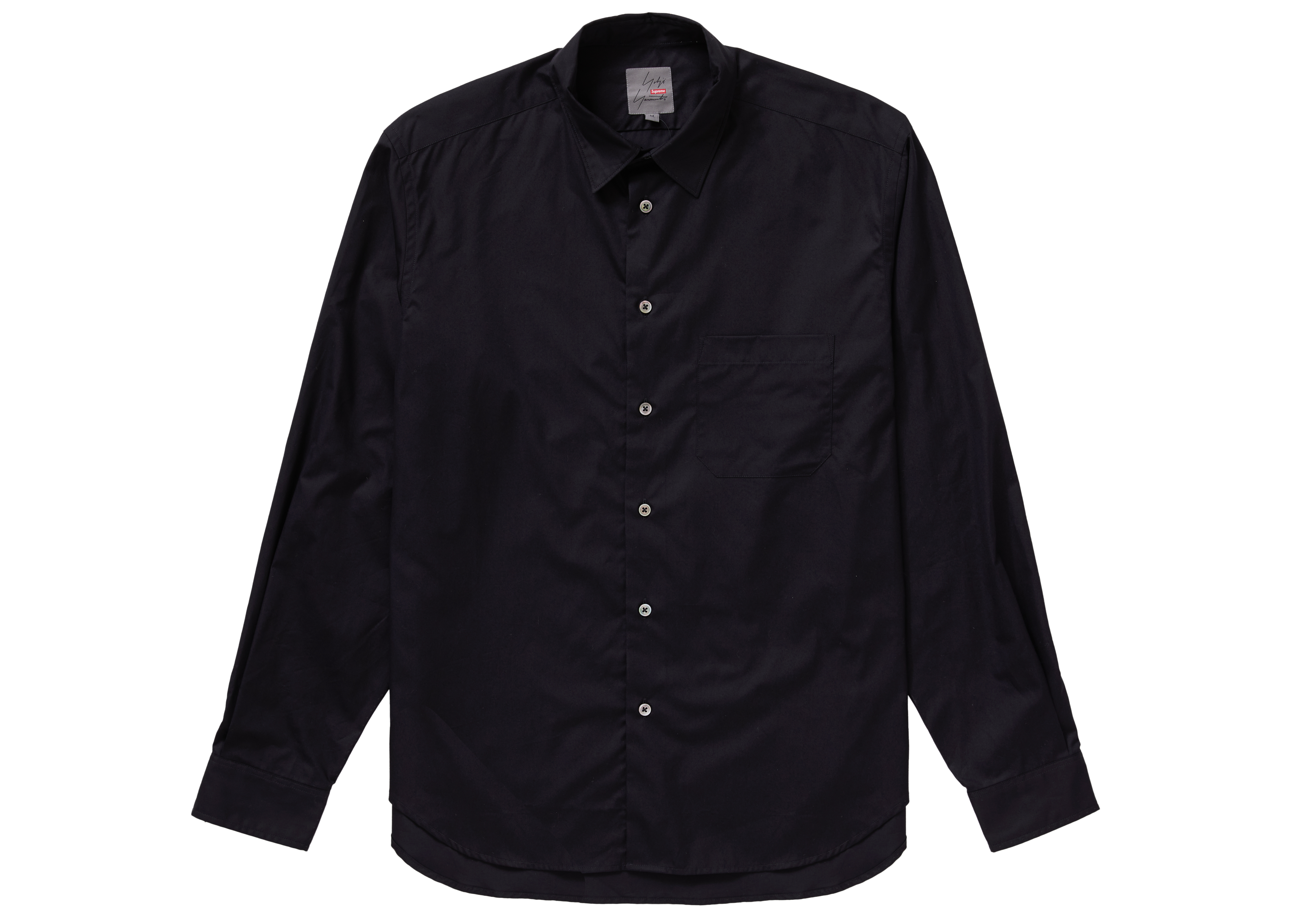 Yohji Yamamoto long-sleeve button-up shirt - Black
