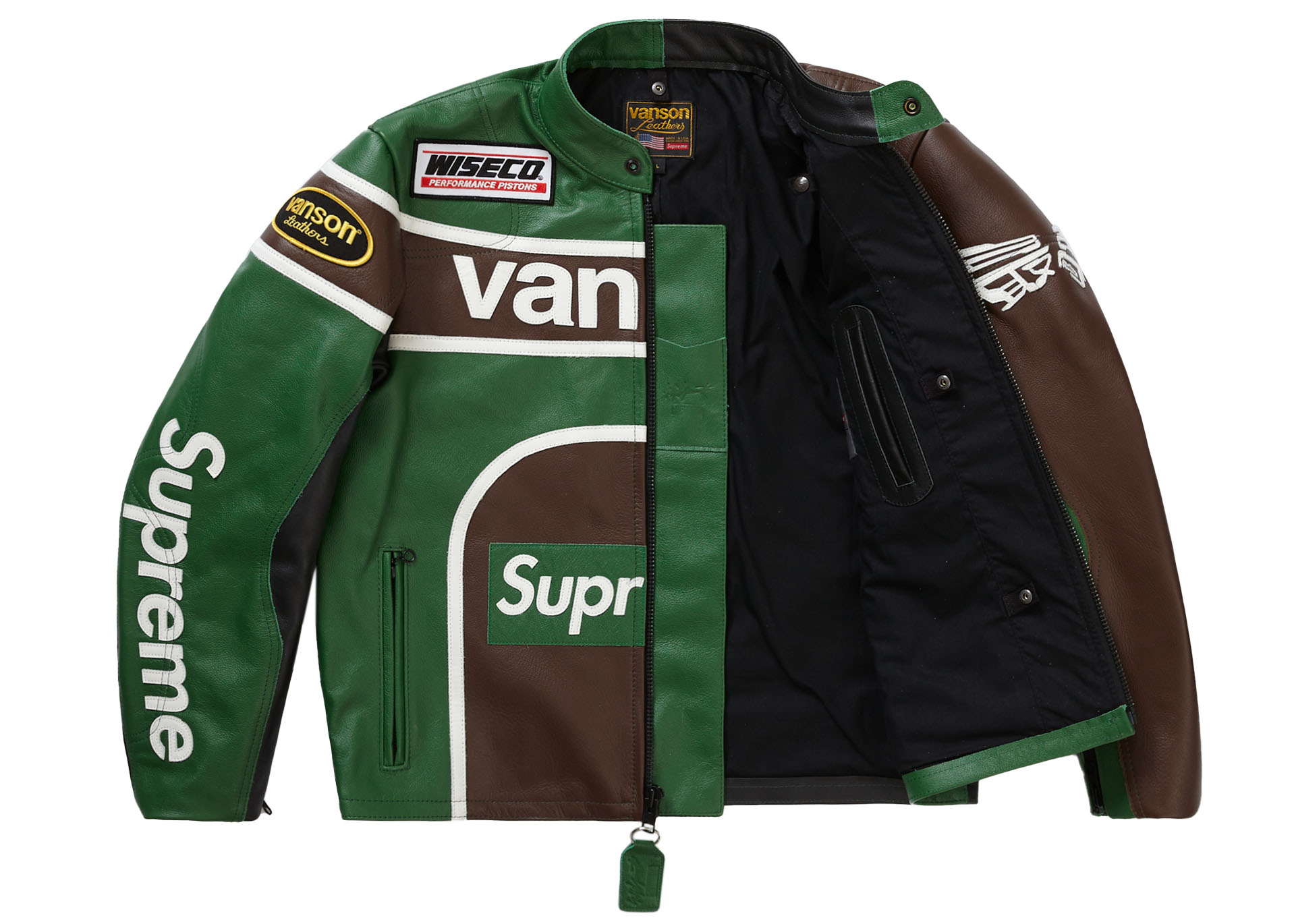 Supreme Yohji Yamamoto Vanson Leathers Split Jacket Green