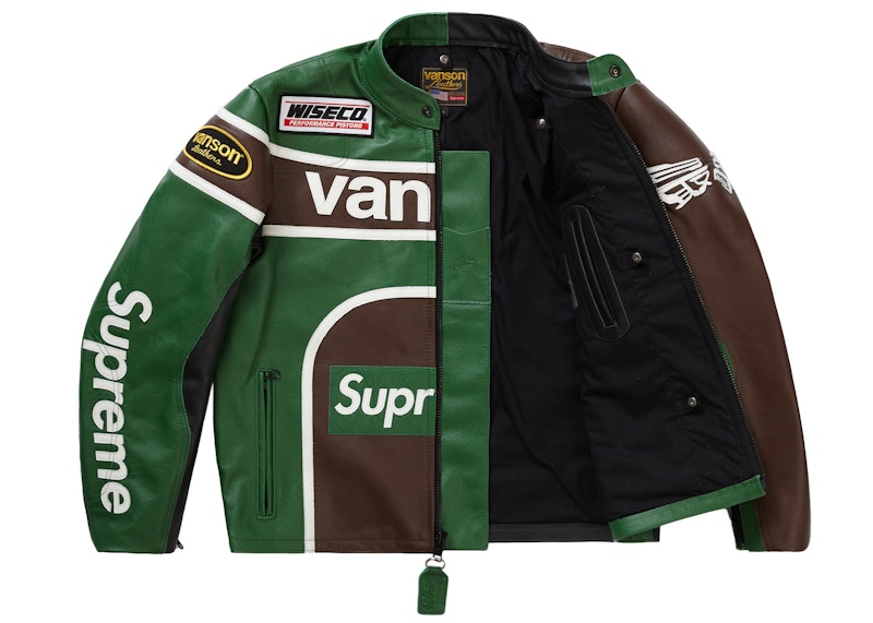 Supreme Yohji Yamamoto Vanson Leathers Split Jacket Green メンズ 