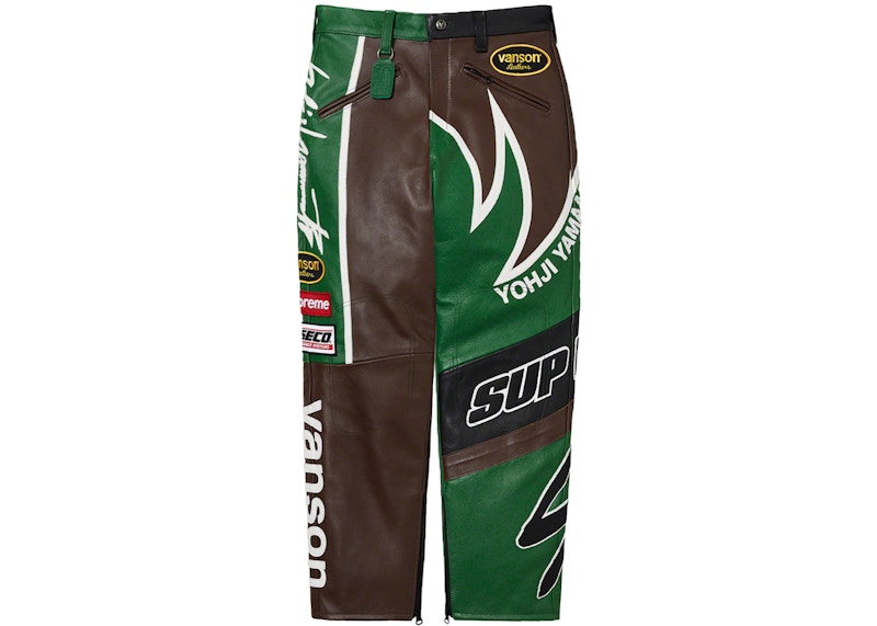 Supreme Yohji Yamamoto Vanson Leathers Split Pant Green - FW22 - US