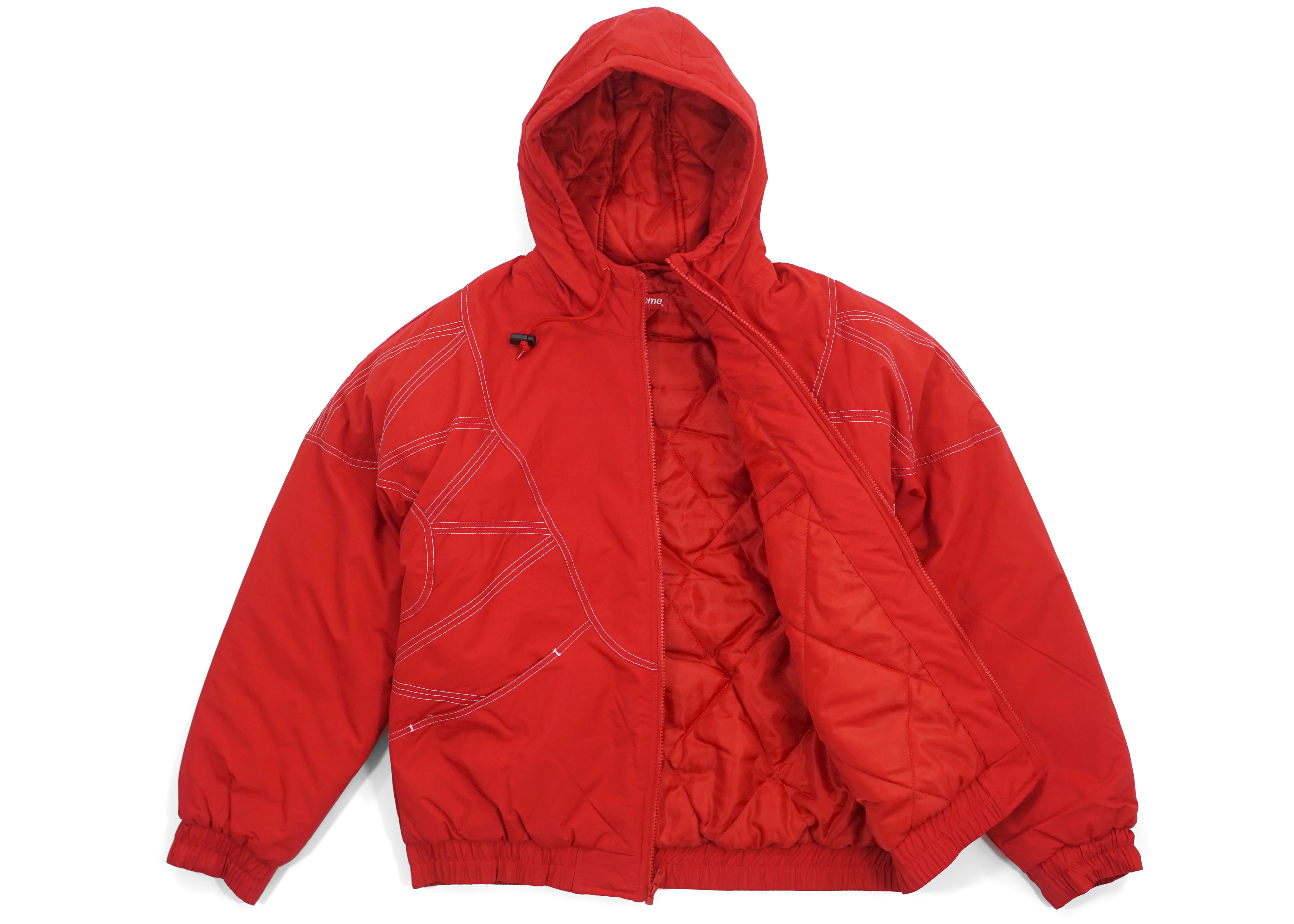 Supreme Zig Zag Stitch Puffy Jacket Red Men's - FW18 - US