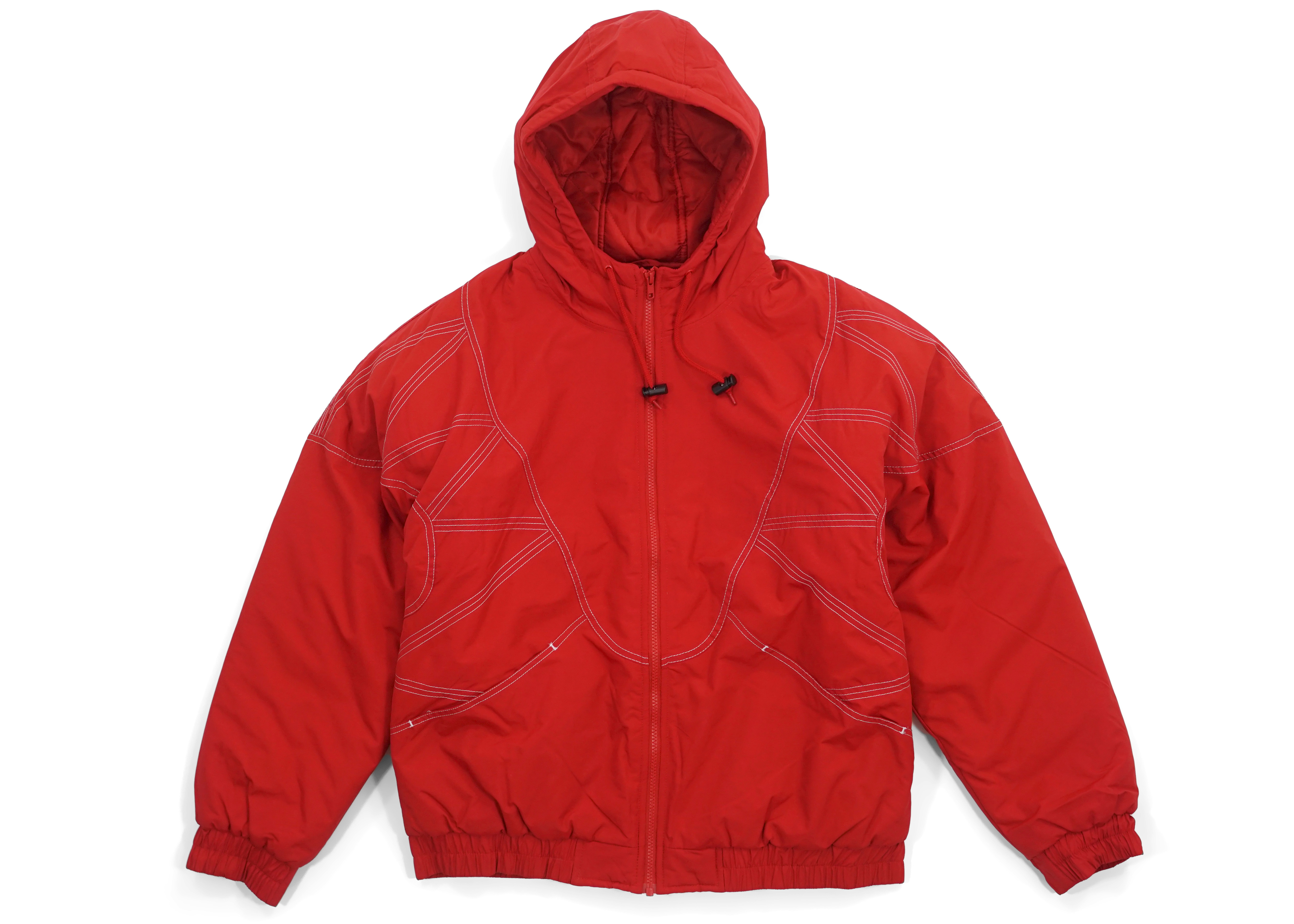 Supreme Zig Zag Stitch Puffy Jacket Red