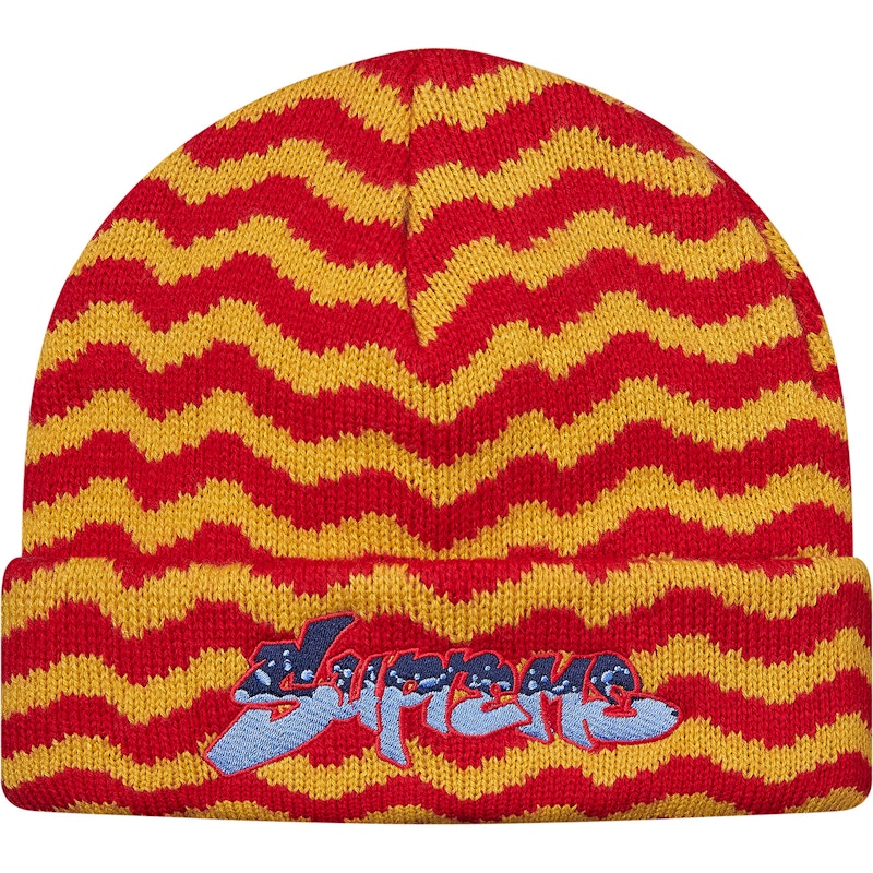 Supreme Zig Zag Stripe Beanie Red - FW17 - TW