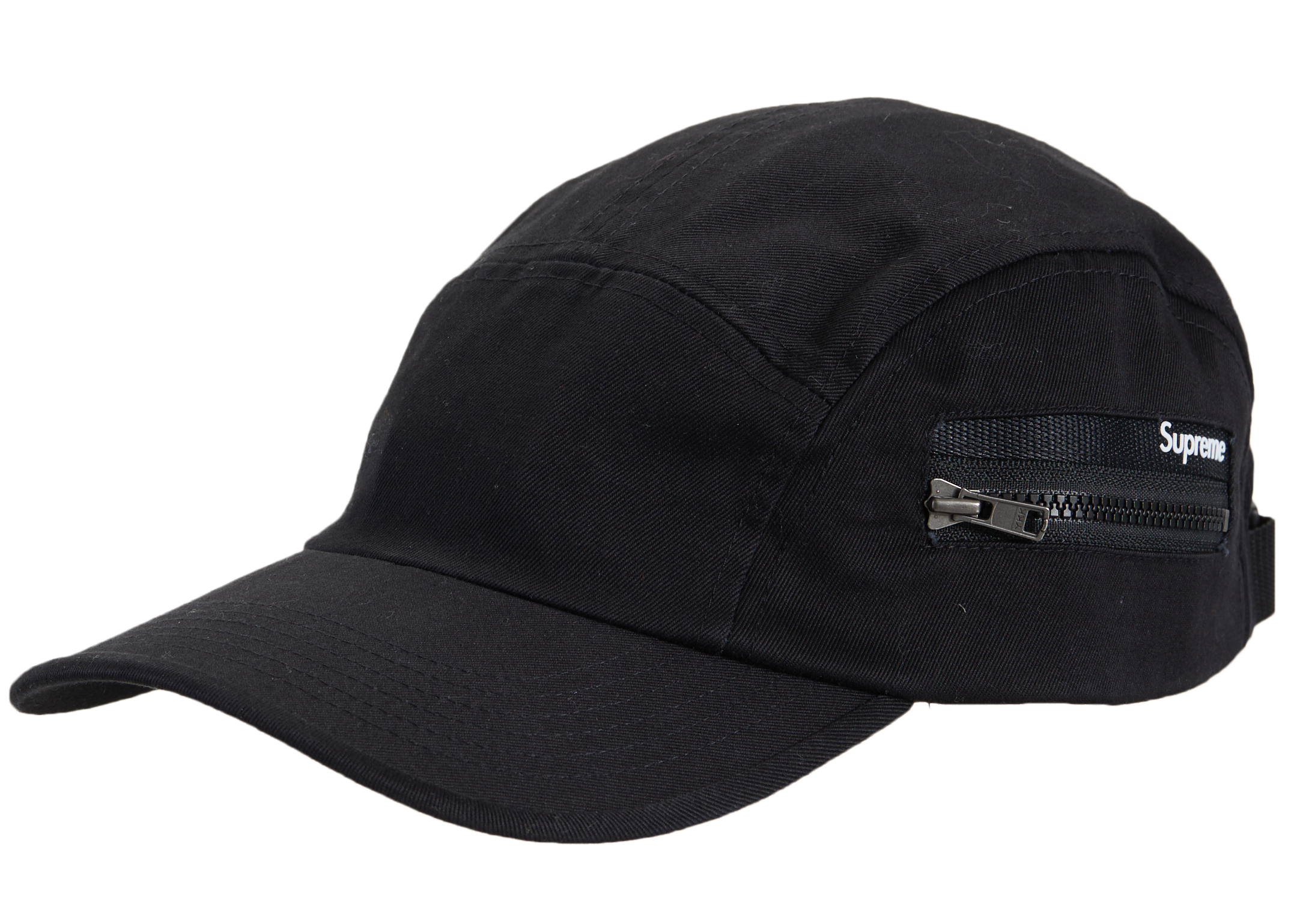 Supreme - Side Zip Camp Cap Black - 帽子